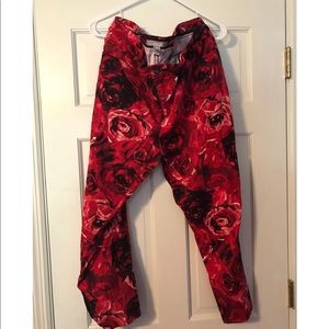 Chico’s Red Rose Ankle Pants